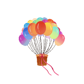 庆祝生日彩带气球表情