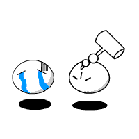 敲头大哭表情，打人表情包，crying after hit gif