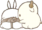 可爱兔子打屁股打PP，beat someone gif