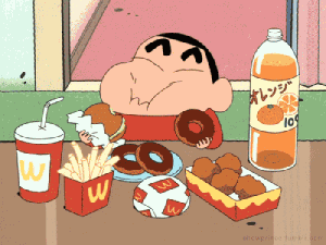 吃饭蜡笔小新，吃饭表情包，eat chifan gif